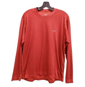 Patagonia Capilene Rust Orange Long Sleeve Base Layer Shirt Size Large